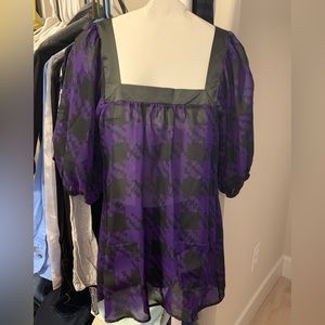 NEW purple/black flowy blouse
